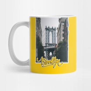 Brooklyn bridge / Typography (Cursive) Mug